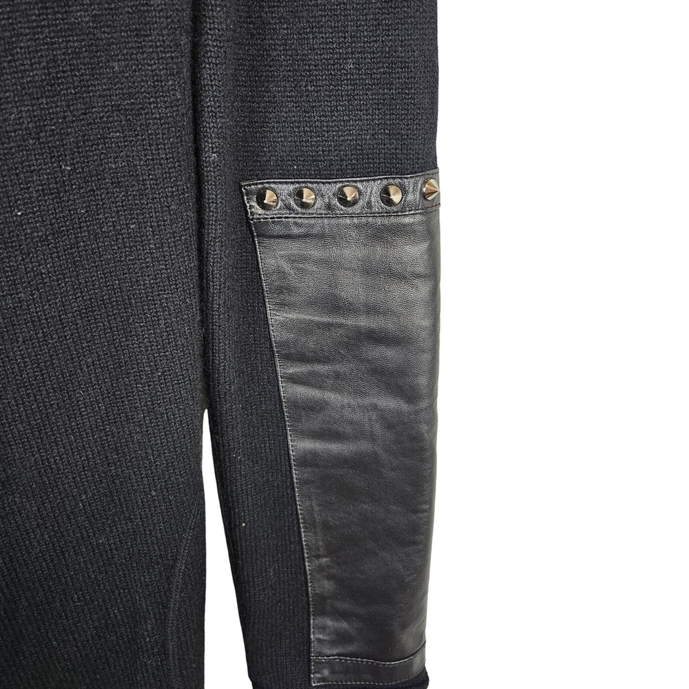 Max&Moi by Lederer cashmere leather open front cardigan with studs black, 38 - Picture 3 of 9